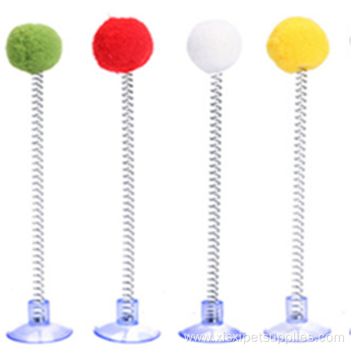 Interactive ball top spring chuck cat toy